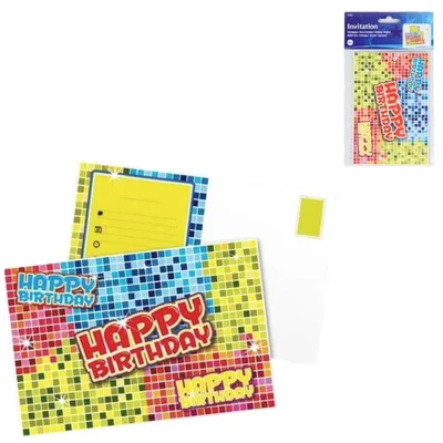 Produktbild von Folat Happy Birthday Einladungskarten 6 Stück