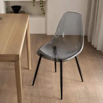 Produktbild von Stuhl Dabdalhad, PET-Sessel, ergonomischer Esszimmerstuhl, Besprechungssitz, 53 x 46 x 81 cm, geräuchert