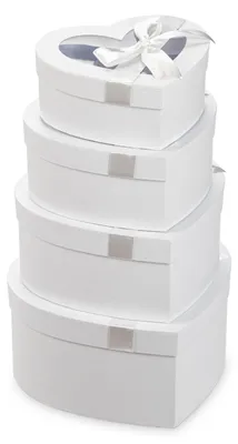 Image de Lot de 4 boîtes-cadeaux en forme de cœur, boîtes de rangement avec couvercle, boîtes-cadeaux en carton, boîtes à fleurs, boîtes de rangement, coffrets à bijoux, boîtes-cadeaux