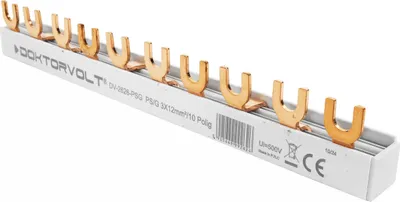 Produktbild von 3P Phasenschiene Gabel 10-polig 12mm² PS/G Schiene Sammelschiene 80A DV 2626