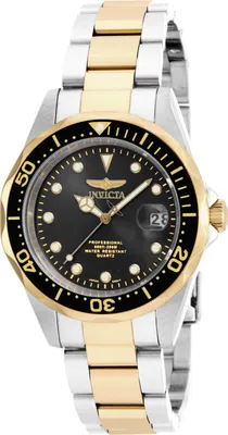 Produktbild von Invicta Pro Diver 17049 Herrenuhr - Quarzwerk - Edelstahl mit schwarzem Zifferblatt - 37 mm