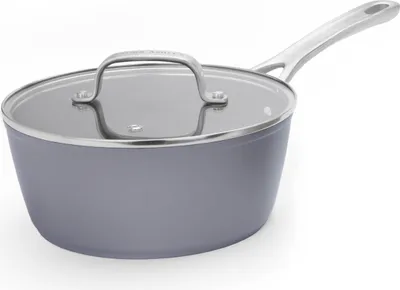 Image de Laura Ashley Aluminium-Kochtopf (20 cm) mit Antihaftbeschichtung & Glasdeckel – PFOA-frei, induktionsgeeignet, Dark Slate (Pendeford)