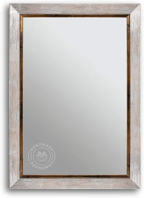 Produktbild von Antik Wandspiegel 45x160 cm mit Rahmen | Silber Gold | Shabby Chic Vintage Barock Spiegel mit Holzrahmen | Barockspiegel inkl. Metall Aufhänger und Montagematerial