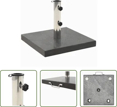 Obrázek produktu pro The Living Store Stojan na slunečník Granite 28,5 kg Square Black