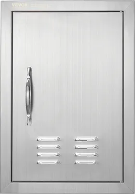 Obrázek produktu pro Přístupová dvířka ke grilu VEVOR, 356 x 508 mm, jednoduchá dvířka venkovní kuchyně, dvířka z nerezové oceli k zapuštění, svislá dvířka na stěnu s madlem a větracími otvory, pro grilovací ostrůvek, grilovací stanici, venkovní skříňku