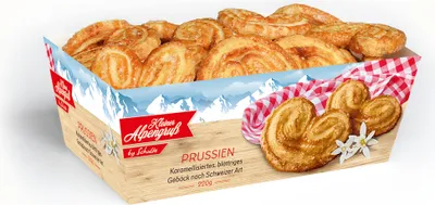 Image de Oreilles de porc en pâte feuilletée Prussien façon suisse de Schulte 220g
