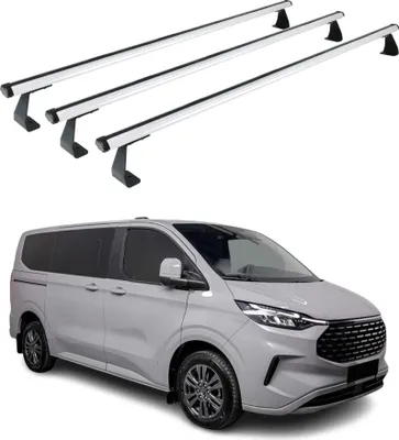 Produktbild von Dachträger Grundtäger für VW Transporter T7 2024-2025 75kg Alu Silber 3 tlg