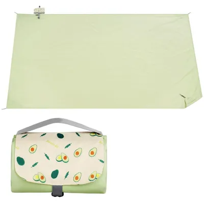 Produktbild von Picknickdecke wasserdicht faltbar 150 x 210 cm Grün für 3-4 Personen