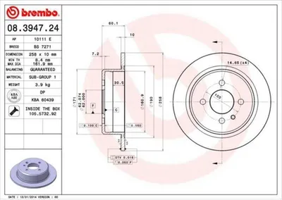 Produktbild von BREMBO Bremsscheiben (2 Stück) Hinterachse 08.3947.24