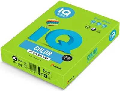 Zdjęcie produktu dla Papier kreskowy IQ Color A4-MA42, majowa zieleń, 250 arkuszy