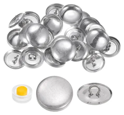 Produktbild von Selbstbezug-Knopf-Set - 15 Sets zum Beziehen - 28L 0,75 Zoll 19 mm Aluminium-Knöpfe