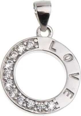 Produktbild von SILBERKETTEN STORE Anhänger Love mit Zirkonia - 925 Silber