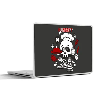 Produktbild von MuchoWow® Laptop Aufkleber Sticker Cover Totenkopf - Küche - Vintage 32.5x23.5 cm - Sticker für Laptop - Selbstklebend