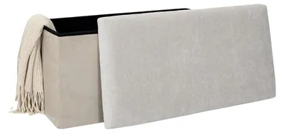 Produktbild von Home deco Fusbank/Hocker Emilia - beige - klappbar - 38 x 76 cm