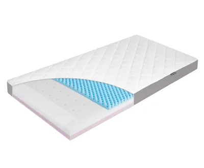 A cutaway view of a mattress showing its internal layers.