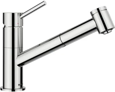Produktbild von Blanco Einhebel Küchenarmatur Niederdruckarmatur mit Brause KANO-S VARIO chrom matt glänzend 527968