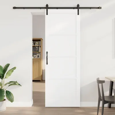 Produktbild von Möbel Schiebetür Weiß 83 x 232 cm Massives KiefernholzHaustüren - Haustüren c6199