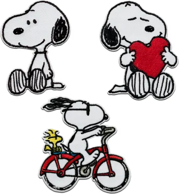 Produktbild von Mono-Quick Peanuts © Snoopy Set 3 Stück - Aufnäher, Bügelbild, Aufbügler, Applikationen, Patches, Flicken, zum aufbügeln