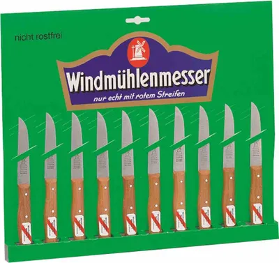 Image de Windmühlenmesser 138-5325010003 Couteau à légumes lame droite 85mm, naturel/argent (10 pièces)