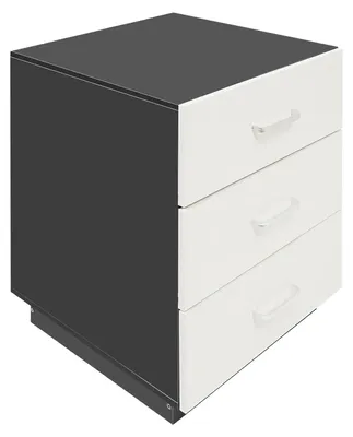 Obrázek produktu pro Noční stolek, 3 zásuvky, moderní design, černý