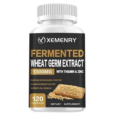 Produktbild von Fermentierter Weizenkeimextrakt 1300 mg (120 Kapseln) Nahrungsergänzungsmittel, Immunsystem, Anti-Aging, Haut, Zellerneuerung