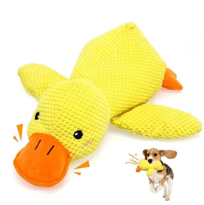 Immagine prodotto di Giocattolo per cani in peluche a forma di anatra, morbido e con sonaglio, adatto a cani di piccola e media taglia