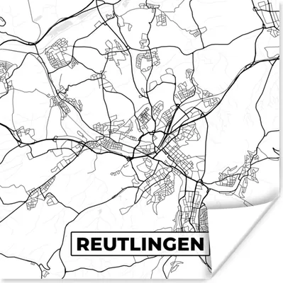 Produktbild von MuchoWow® Poster Karte - Stadtplan - Reuslingen 30x30 cm - Wandposter - Printing