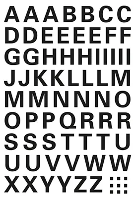 Produktbild von HERMA Buchstaben Sticker A-Z Folie schwarz 10 mm hoch 1 Blatt à 74 Sticker