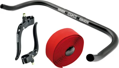 Produktbild von Orion Bullhorn Fixie Singlespeed Lenker Schwarz 400mm & Weißem Lenkerband