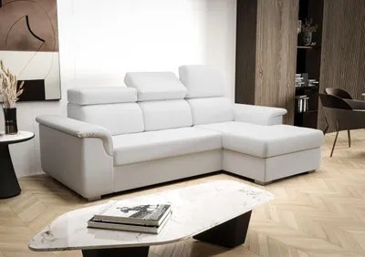 Produktbild von Ecksofa 247×165 cm Weiß Rechts Kunstleder Kongo RBN06