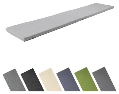 Produktbild von Garronda Bankauflage 180x40 cm ca. 4 cm dick Sitzkissen Outdoor für Gartenbank und Hollywoodschaukel Polster Auflage für Sitzbank wasserabweisend UV-beständig mit Bändern GD-0220 Hellgrau