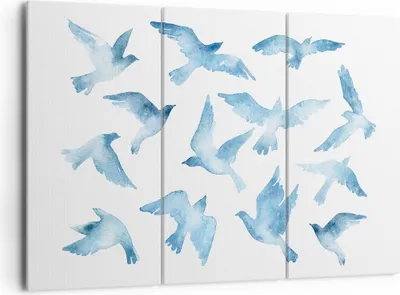 Produktbild von Bild auf Leinwand - Leinwandbild - Vögel digital Wolke Taube - 165x110cm - Wand Bild - Wanddeko - Leinwanddruck - Bilder - Kunstdruck - Wanddekoration - Leinwand bilder - Wandkunst - CE165x110-3125