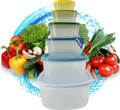 Zdjęcie produktu dla zestaw 6 pojemników na żywność z plastikową pokrywką