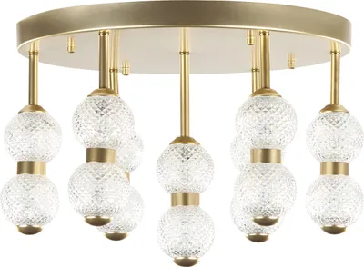 Produktbild von BELIANI Deckenleuchte Gold aus Metall u. Glas Integriertes LED-Licht Edel Elegant Glamour Deckenlampe für Wohnzimmer Schlafzimmer Esszimmer Flur