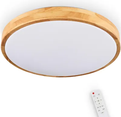 Produktbild von Canino dimmbare Deckenlampe aus Metall/Bambus/Kunststoff in Weiß/Natur