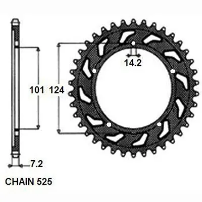 Produktbild von SUNSTAR Kettenrad 1-4442-39 Hinten für KTM MOTORCYCLES DUKE Stahl