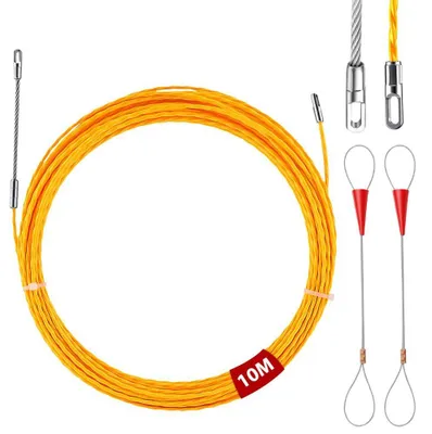 Productafbeelding van Elektricienstrekveer 10 m, 3 mm diameter met 2 flexibele geleidingskoppen