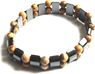 Produktbild von Edelstein-Armband, Hämatit mit Landschafts-Jaspis