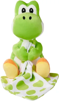 Productafbeelding van Mijn Mario Yoshi pluchen knuffel met dekentje - 23 cm