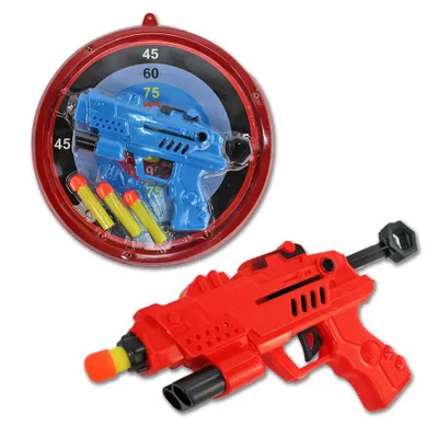 Produktbild von 2 Stück Pfeilpistole Kinder mit 3 Pfeilen - ca. 19 cm