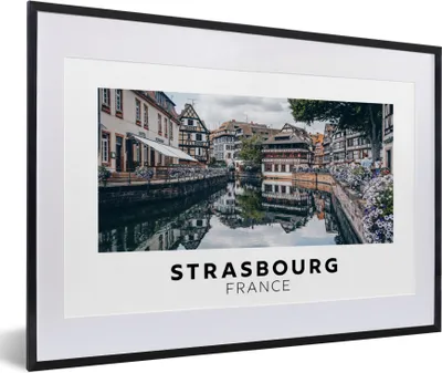 Produktbild von MuchoWow® Gerahmtes Poster Frankreich - Architektur - Wasser 60x40 cm - Poster mit Schwarzem Bilderrahmen Wandposter Rahmen Foto Bilder - Schlafzimmer - Plakat in Rahmen - Drucken