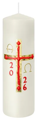 Produktbild von Osterkerze 185 x Ø 60 mm mit aktueller Jahreszahl 2026