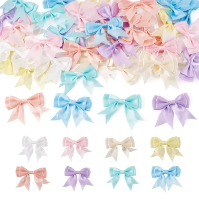 50 Satin-Schleifen, bunt, 53x70x8 mm, DIY-Basteln, Geschenkverpackung