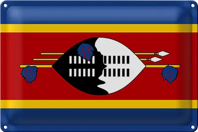 Produktbild von Blechschild Flagge Swasiland 40x30cm Flag of Eswatini
