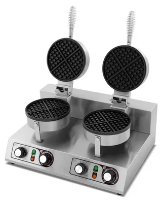 Produktbild von HCB Doppeltes Waffeleisen - runde Waffeln - Timer - 230V - Edelstahl - 1063