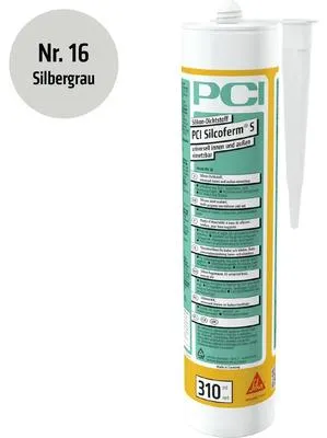 Produktbild von PCI Silcoferm® S Silikon Dichtstoff für innen und aussen silbergrau 310 ml