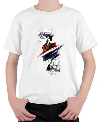 Obrázok produktu pre Jujutsu Kaisen, tričko s motívom Yuji Itadori, dvojité líca, anime, darček, uni, detské, biela farba, veľkosť 140