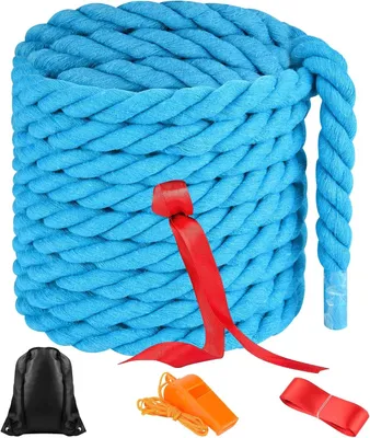Produktbild von Tauziehseil 20FT, für Outdoorspiele, blau, Durchmesser 2 cm, für Kinder und Erwachsene