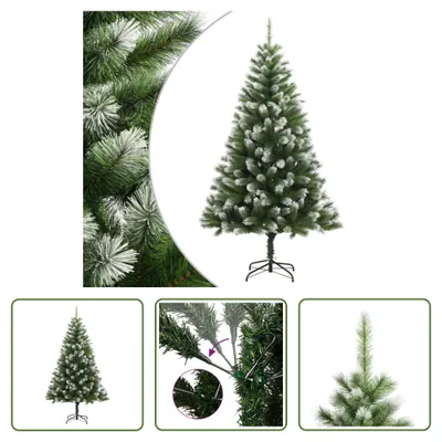 Image de The Living Store Sapin de Noël artificiel pliable enneigé 210 cm