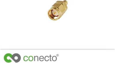 Produktbild von conecto SMA-Adapter, MCX-Kupplung, SMA-Stecker mit Pin auf SMB-Stecker mit Pin, Adapter zum verbinden von SMA-Anschlüssen mit SMB-Anschlüssen, vergoldet